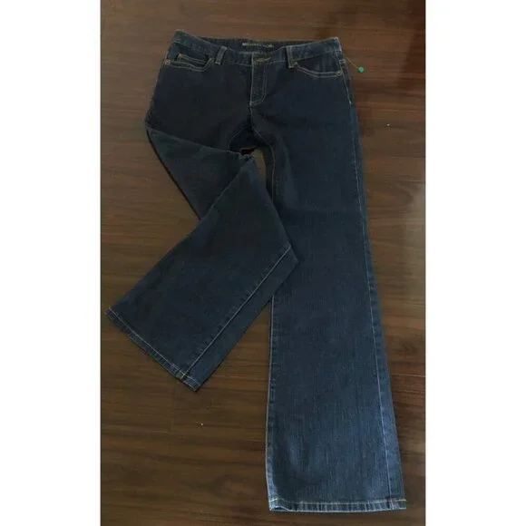 Michael Kors Womens Jeans Dark Wash Size 6 Brown Stitching - Picture 1 of 11